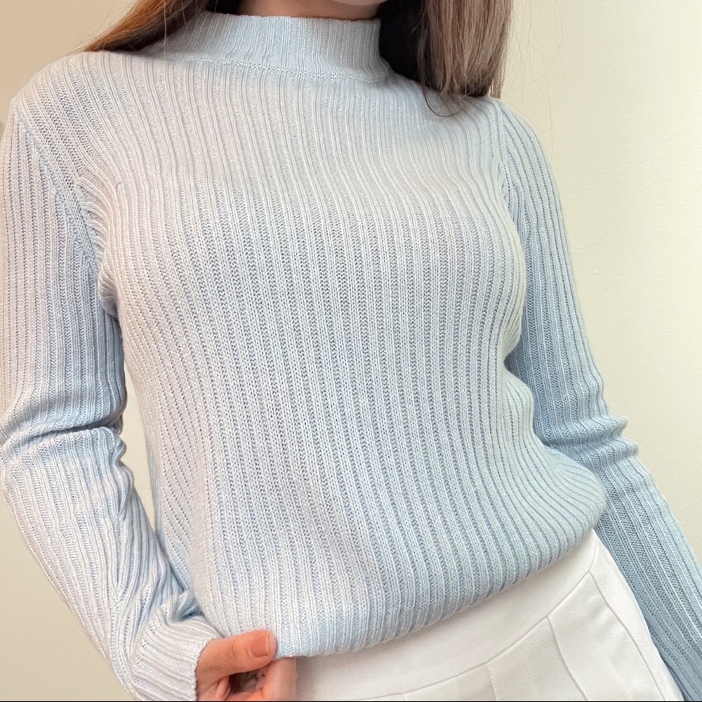 Baby Blue Mock Neck Sweater